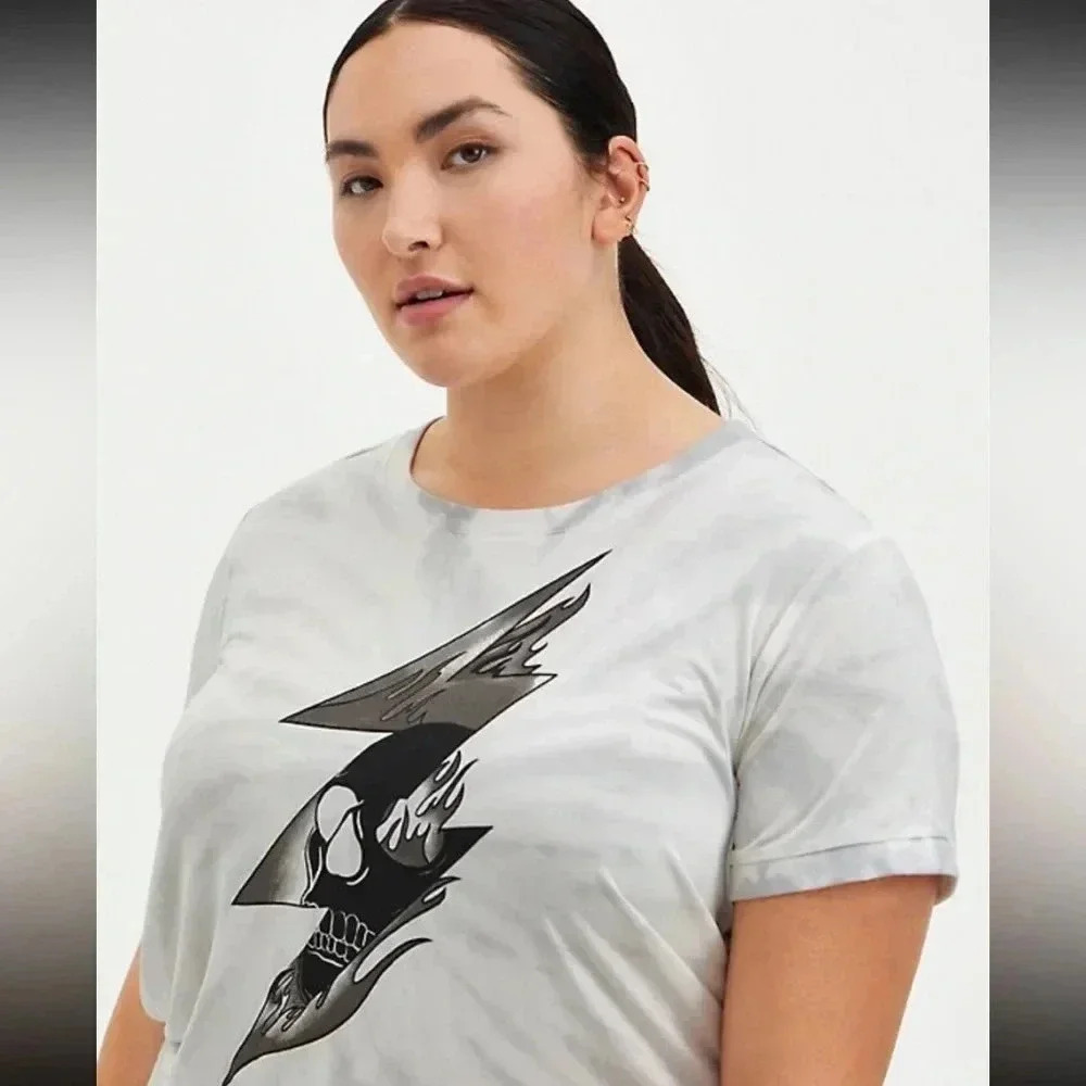 Torrid Tye-Dye Bolt Skull Super Soft Sleep Tee‎ 00